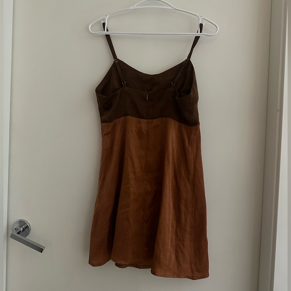 Brown satin dress from Francesca’s